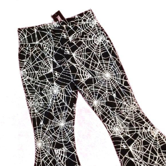 DOLLSKILL TRICKZ N TREATZ XXL TOTAL SPINISTER FLARED PANTS - Picture 1 of 13